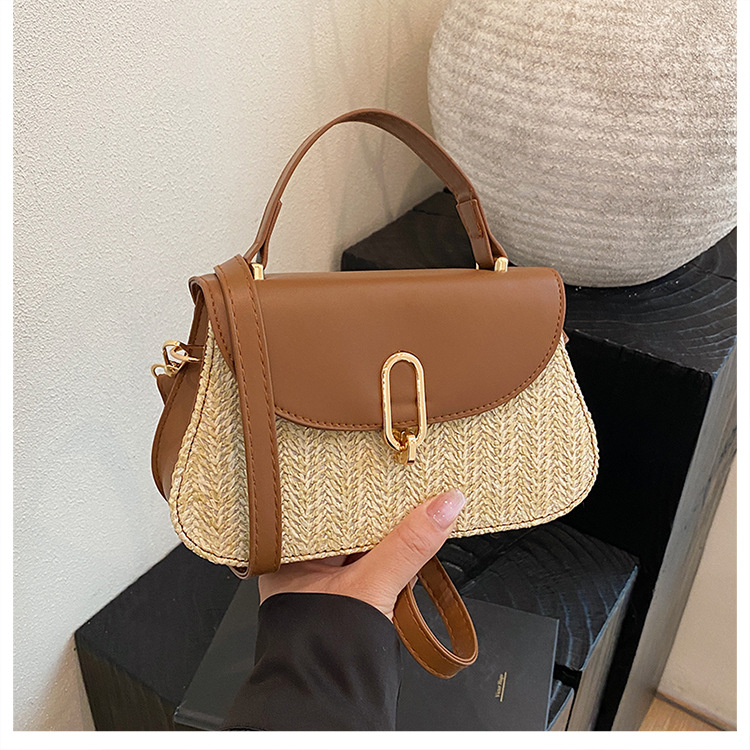 264g Weight Lock clasp Closure Type Single Shoulder Strap Strap Type Shoulder Bag Bags Type Casual Occasion Pu Leather Material Color Block Pattern All Seasons Season Women's Gender Streetwear Style Square Shape Women's Pu Leather Color Block Streetwear Square Lock Clasp Shoulder Bag 13