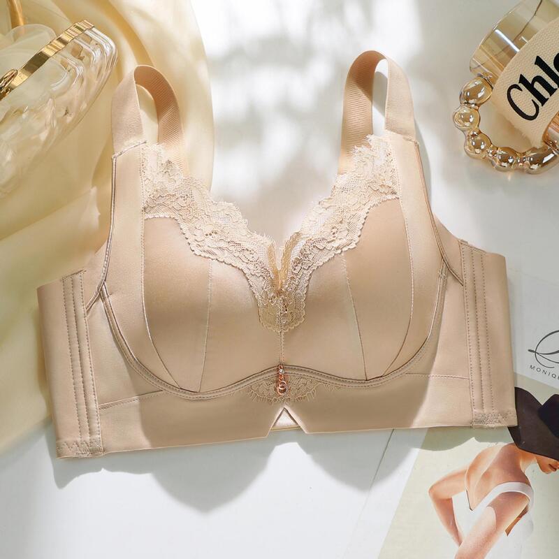 Plus Size Bra for Big Busts, Minimizing Appearance, Anti-Sagging, Side Breast Gathering, Sexy Satin Lace Lingerie for Women Plus Size Bra for Big Busts, Minimizing Appearance, Anti-Sagging, Side Breast Gathering, Sexy Satin Lace Lingerie for Women