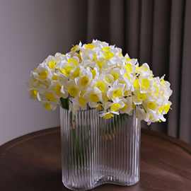 水仙花把束仿真花绢花塑料花束客厅餐桌摆饰品洋水仙家居装扮花朵