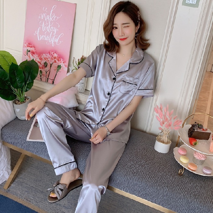 가디건 반팔 긴바지 - 회색