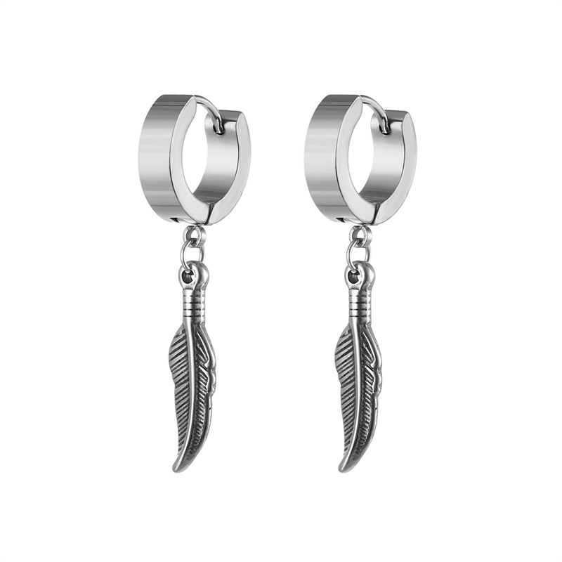 Men's, Unisex Gender 1 Piece Hip-Hop Retro Exaggerated Feather Wings Snake Feather Vacuum Plating Men's Unisex Drop Earrings Earrings Ear Studs