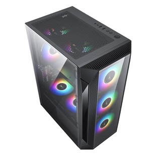 Amazon cross-border windmill ATX large motherboard computer case desktop panoramic side transparent double-sided tempered glass