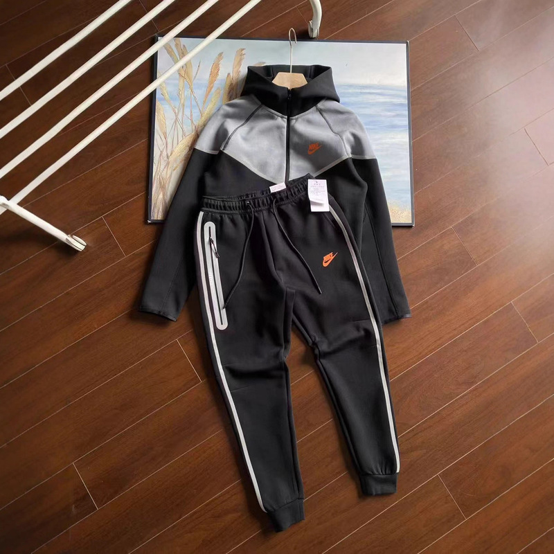 Cross-Border Windrunner Series American Retro Reflective Strip Hoodie Casual Sports Pants Suit Couple