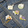 Snails, metal brooch, new collection, roses, white rabbit, cat