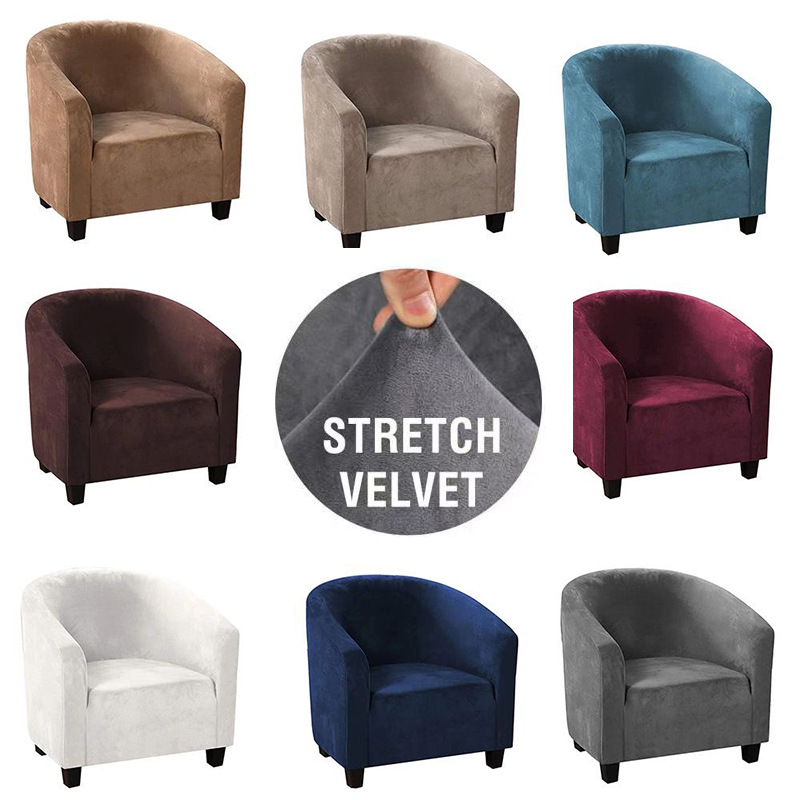 Single Silver Fox Velvet Sofa Cover All-Inclusive U-Shaped Elastic Sofa Cover Internet Cafe Hotel Booth Cafe Sofa Cover