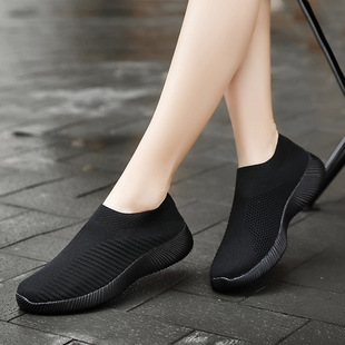 Cross-border plus size Women's Shoes Fly-woven Lightweight Shoes Moms Shoes Casual sneaker Children's Slip-on Running Lazy Shoes