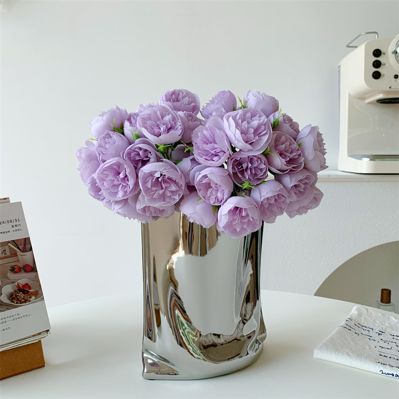 보라색 두 묶음 + 은색 주머니 병