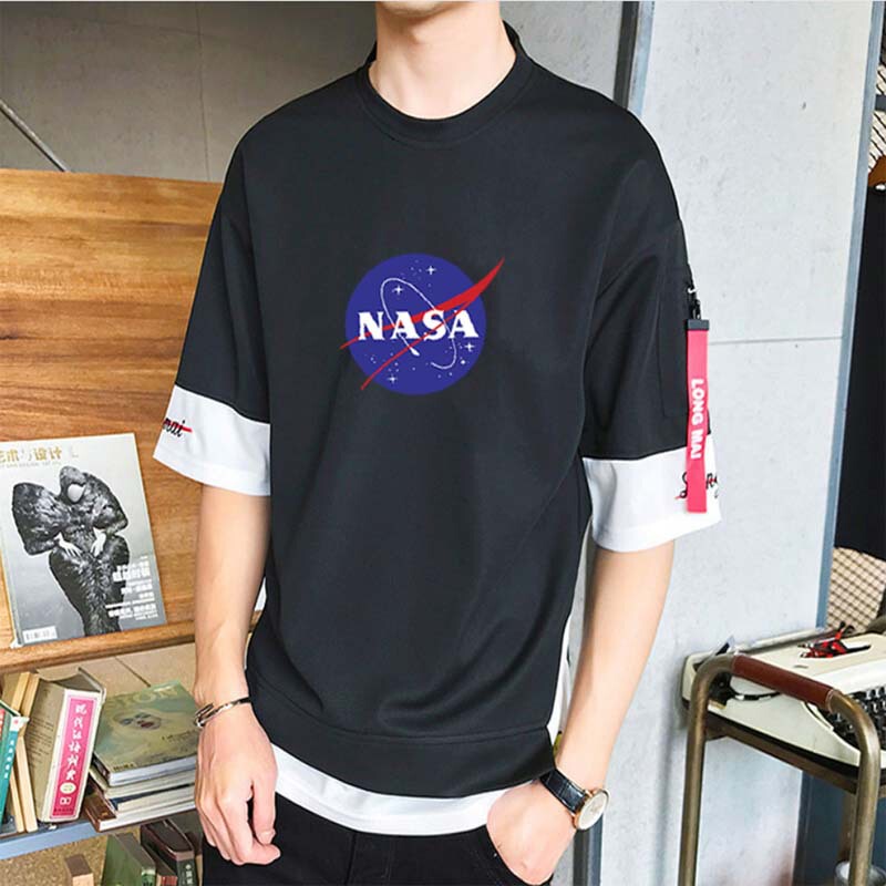 NASA short sleeve youth casual short sleeve men and women loose student summer T one-piece delivery
