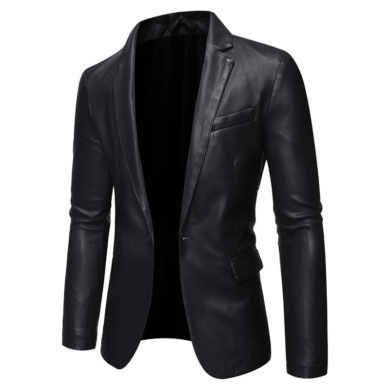 Otoño y invierno nuevo traje de cuero de tamaño grande chaqueta de cuero pu lavado con agua chaqueta de cuero delgada negocio casual chaqueta de hombre chaqueta superior hombre