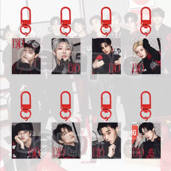 ATEEZ BAD acrylic keychain SAN Park Seonghwa Kim Hongjoong MINGI backpack pendant accessories