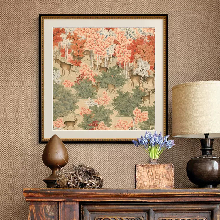 Danfengyoulu Picture New Chinoiserie Chinese Style Entrance Decoration Painting French Living Room Dining Room Hanging Painting Bedroom Bedside Mural