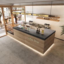 室内咖啡店收银台面包店吧台蛋糕甜品店前台桌酒店接待台柜台包邮