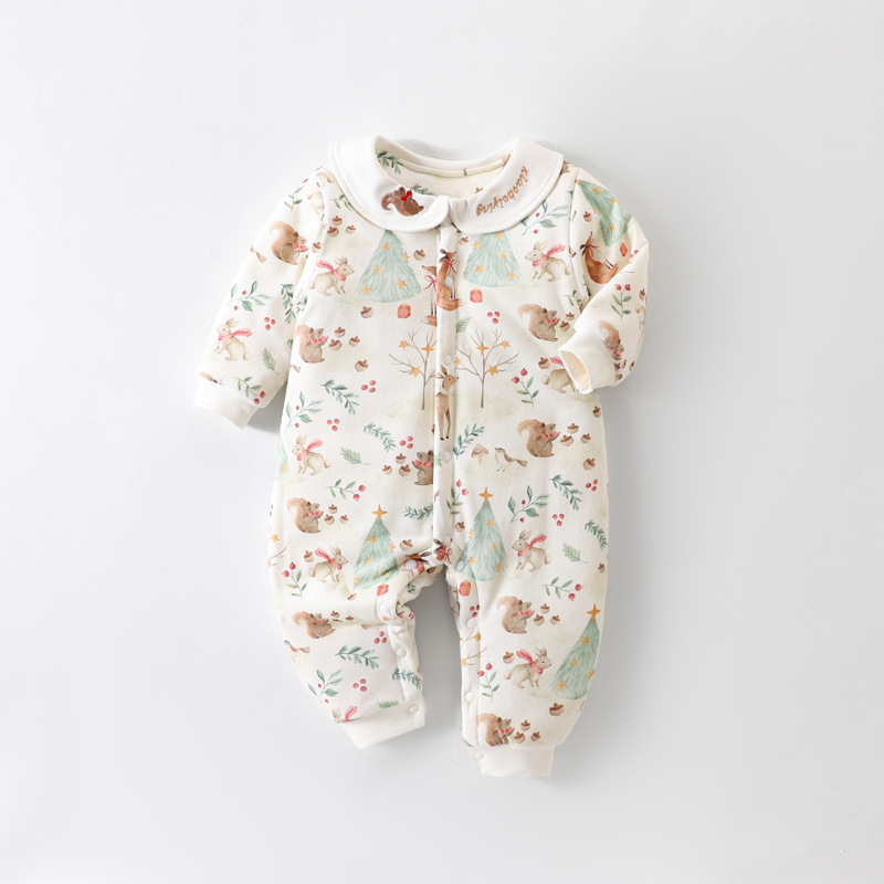 면화 패딩 점프 수트  는 120G 뼈없는 클래스에 가을과 겨울을위한 등산 세트  면 따뜻한 점프 수트