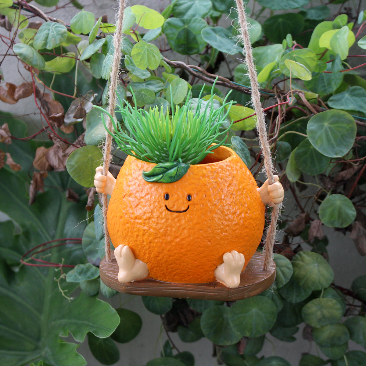 New cute meaty orange shape swing flowerpot crafts creative home personality outdoor garden decoration