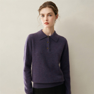 Lekasha cashmere 100%��ɽ��qŮʿPOLO�I�������e�L���s�ٴ�