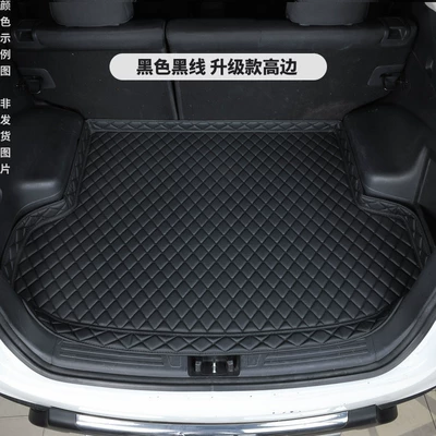 Mat, Thickened Waterproof – Trunk Mat - black-black-line-7cm-high-sided-thickened-model-lexus-rx-imported-with-mechanism-hole-on-the-right-side-2016-2022-models