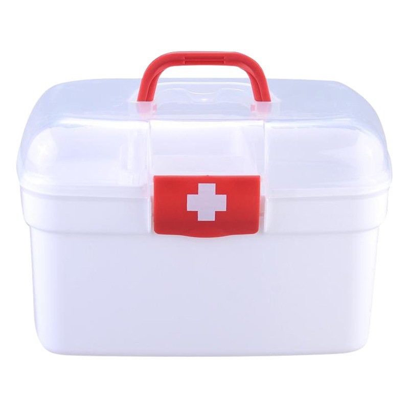 Caja de la medicina hogar de plástico multi-caja de almacenamiento de capas caja de primeros auxilios portátil caja de la medicina fábrica al por mayor logotipo imprimible image 1