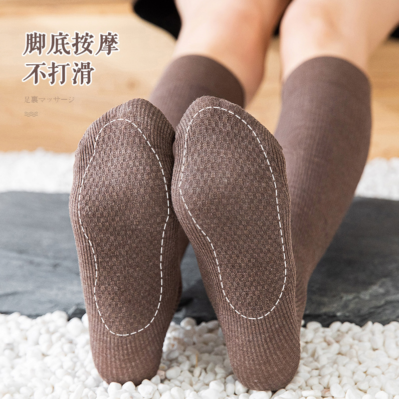 小腿襪女中筒秋天棉襪潮ins黑色jk日系長筒襪高筒秋冬及膝過膝襪