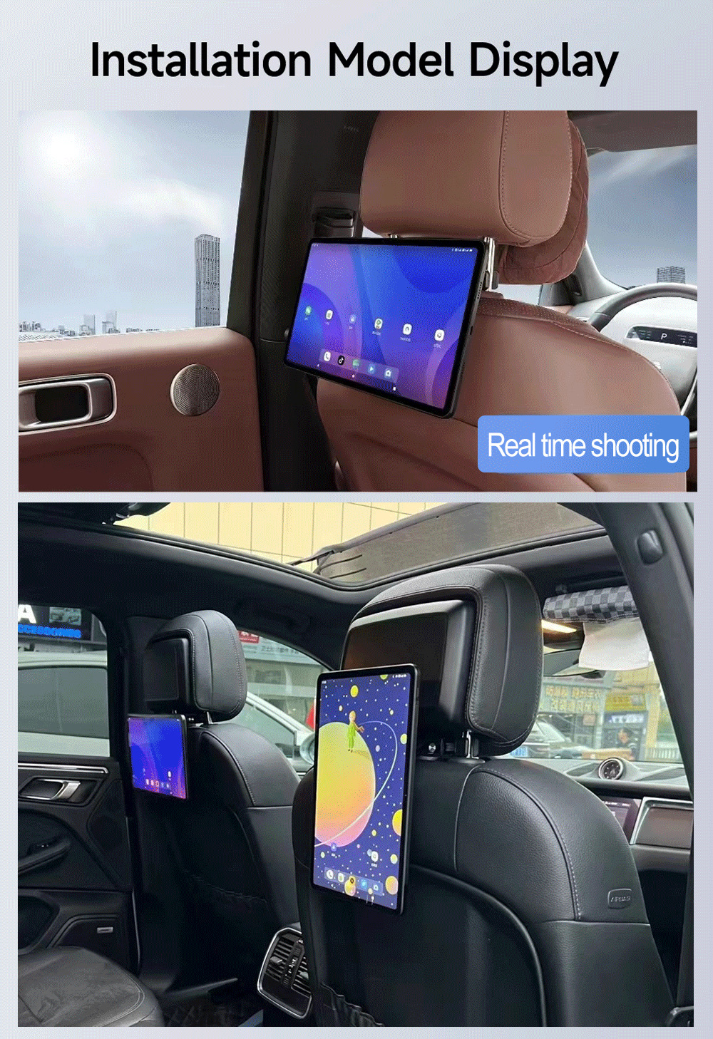 Cross-border bestseller 12.5inch HD external headrest monitor, multifunctional WiFi rear-seat entertainment screen