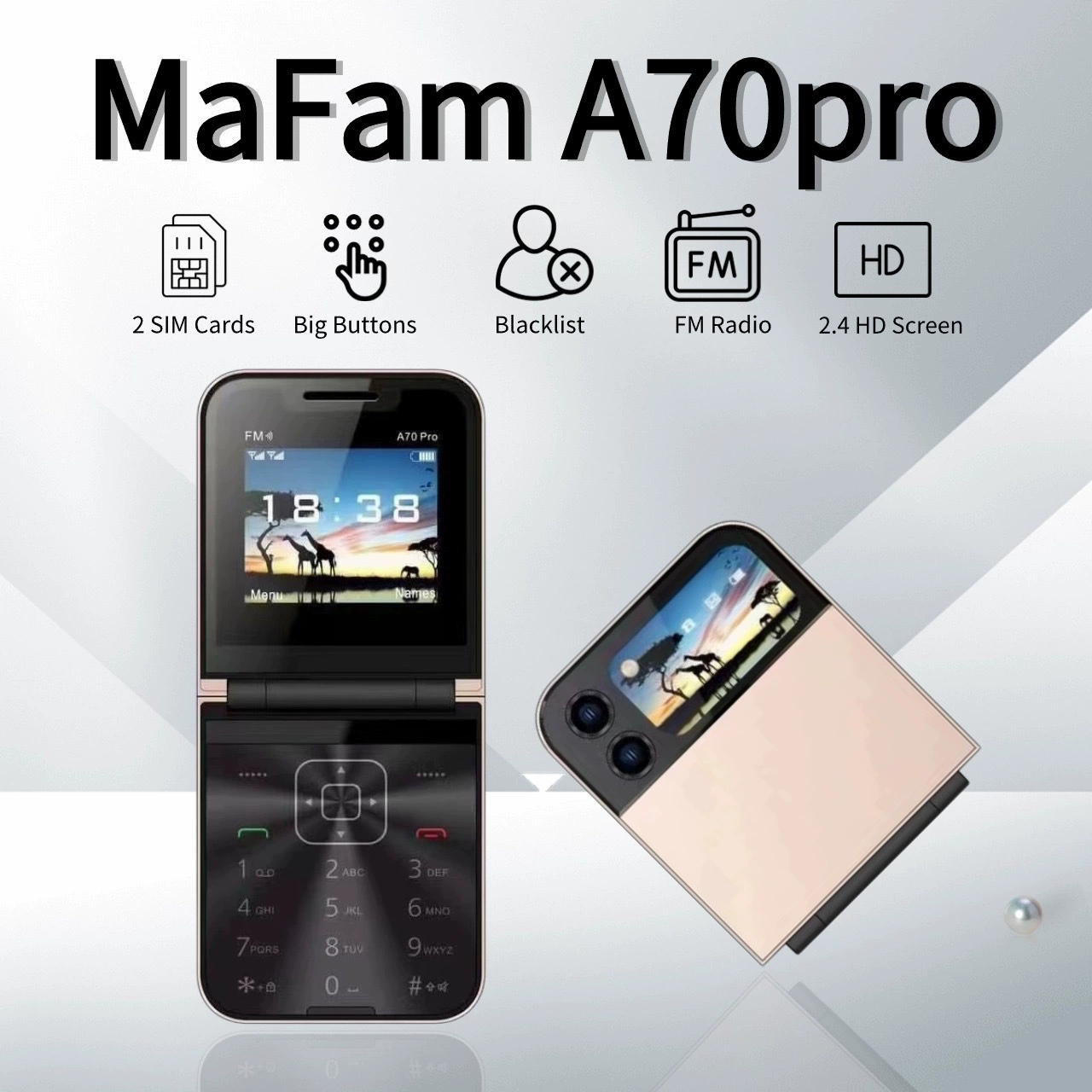 Складной маленький мобильный телефон про, для импорта, A7, 2G