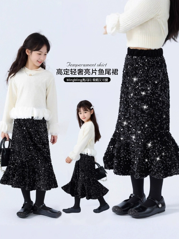 Demi-season velvet skirt, (Cross-border trading), for teenagers, fish tail
