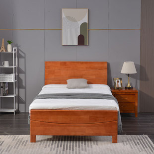 Solid wood bed 1.2 1.8 m wood double bed modern minimalist oak economical apartment single rental room