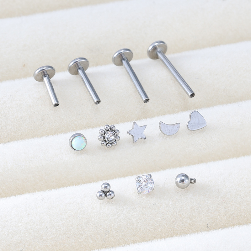 Labret piercing jewelry detail image