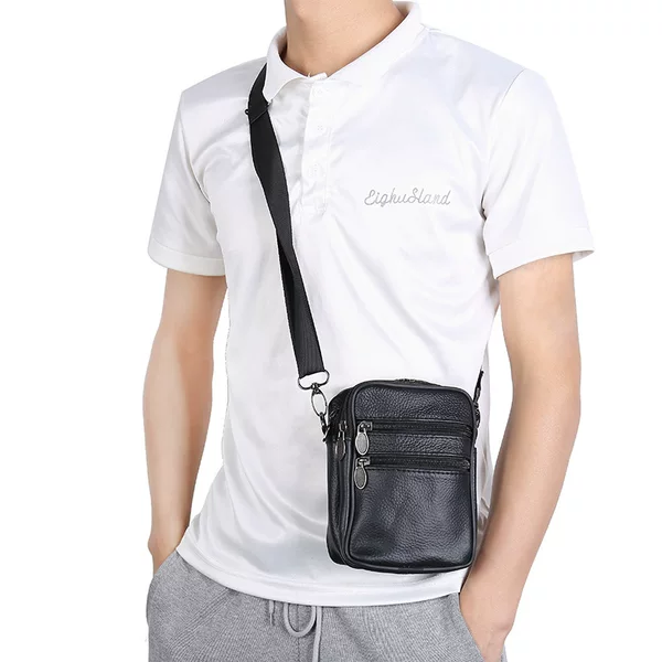Synthetic Leather Waist Bag Men's Phone Bag Belt-Worn Outdoor Sports Shoulder Bag Business Wallet Manufacturer Wholesale