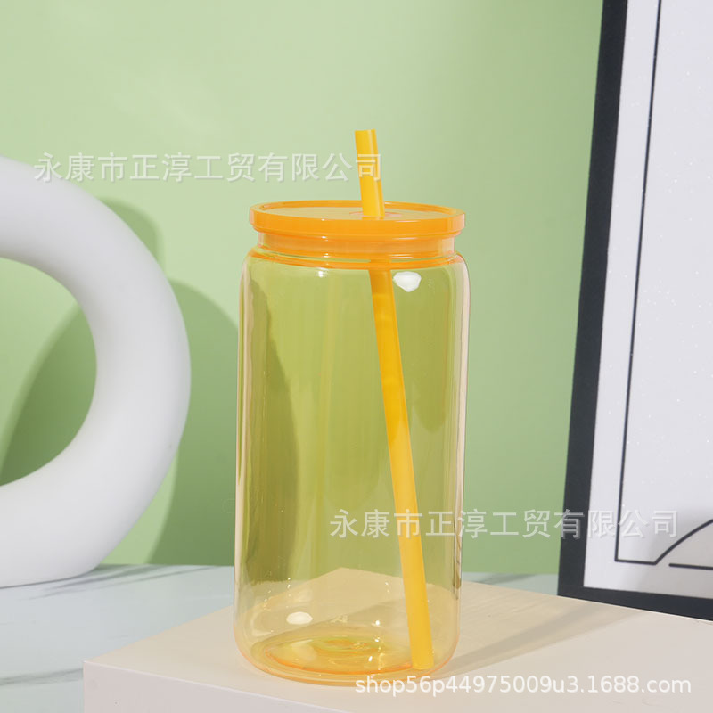 Vaso Mason de Plástico 16oz de Plástico PC, Ecológico, Monocapa, para Oficina y Hogar
