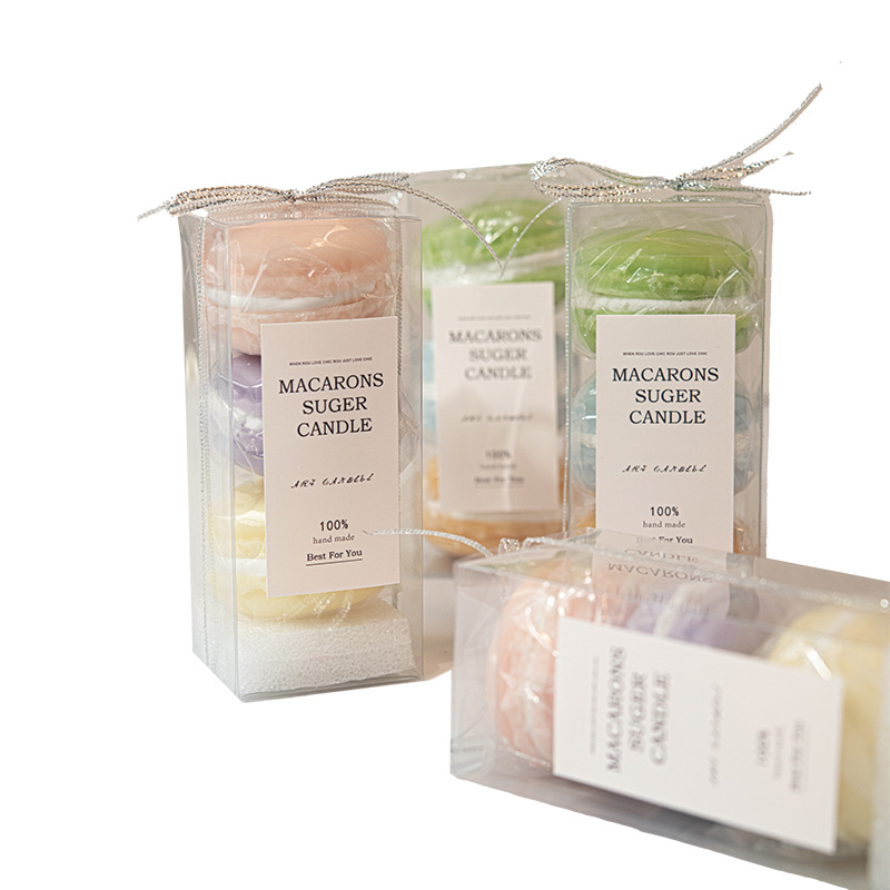 Ventas transfronterizas de macarón sin humo de aroma vela dulce lindo regalo de cumpleaños regalo al por mayor venta caliente