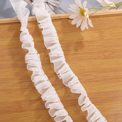 2.5cm white pleated chiffon pleated lace with DIY skirt dress accessories accessories lace wholesale