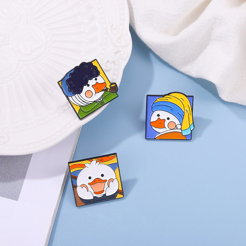 Alloy Material Fashion Pin Duck Alloy Stoving Varnish Unisex Brooches