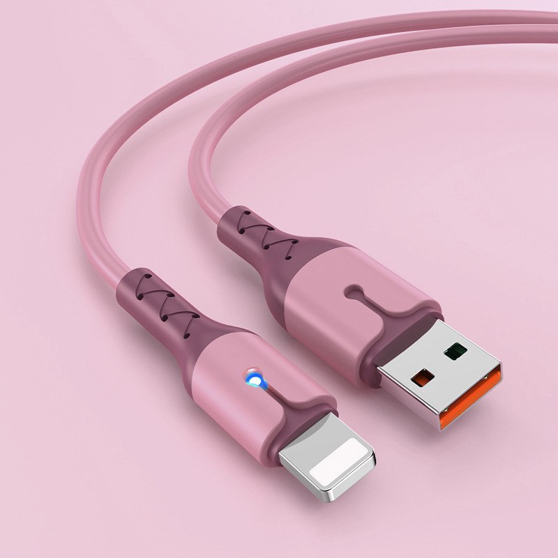Huawei Honor Apple 携帯電話に適したライト付きスポット液体ソフト接着剤データケーブル 6A 拡張 USB 高速充電ケーブル|undefined