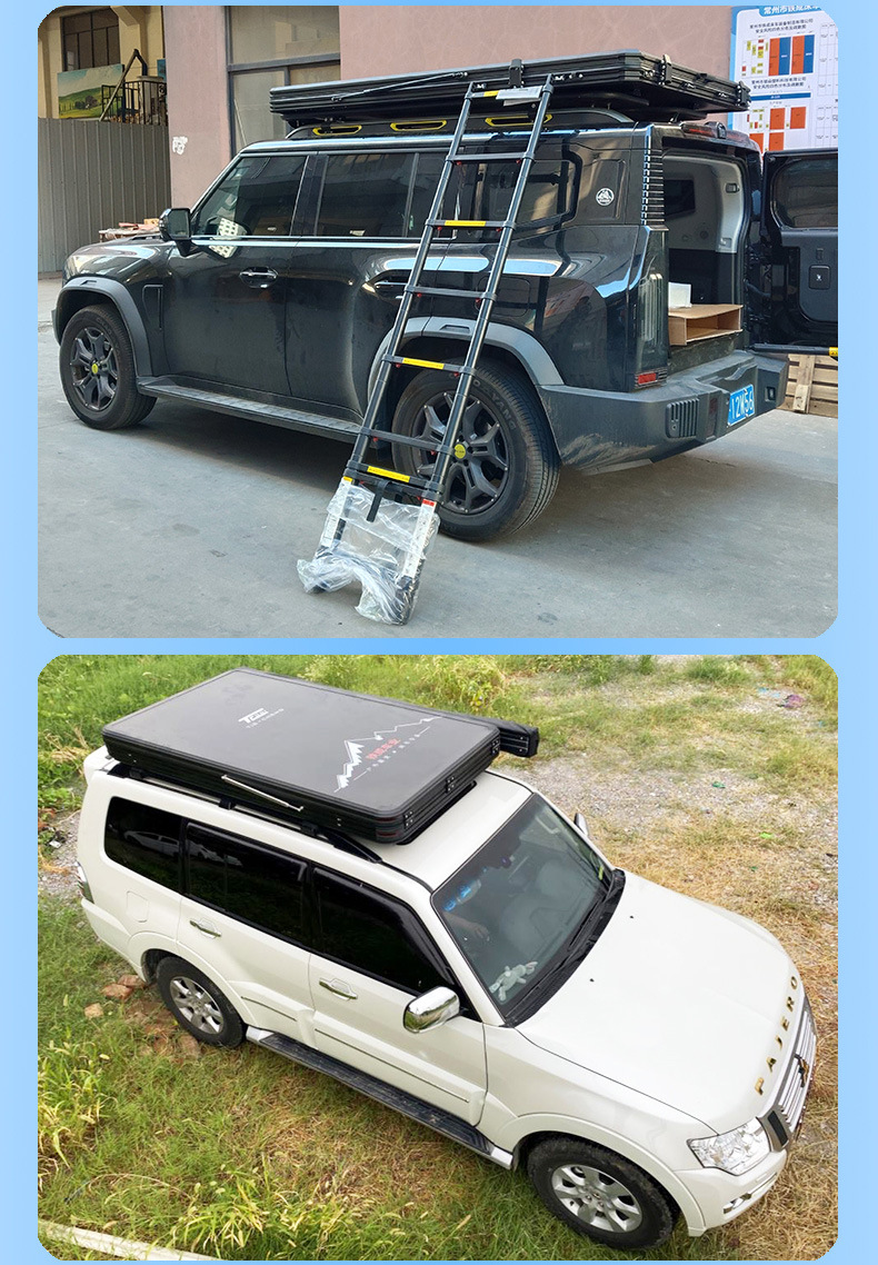 Factory Customized Thin Roof Tent, No Need to Build Suv Vehicle-Mounted Quick-Open Fully Automatic Camping Style Hard-Top High-Cover Tent