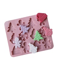 6连圣诞雪人硅胶模具 卡通diy雪糕果冻布丁蛋糕模 肥皂滴胶石膏模