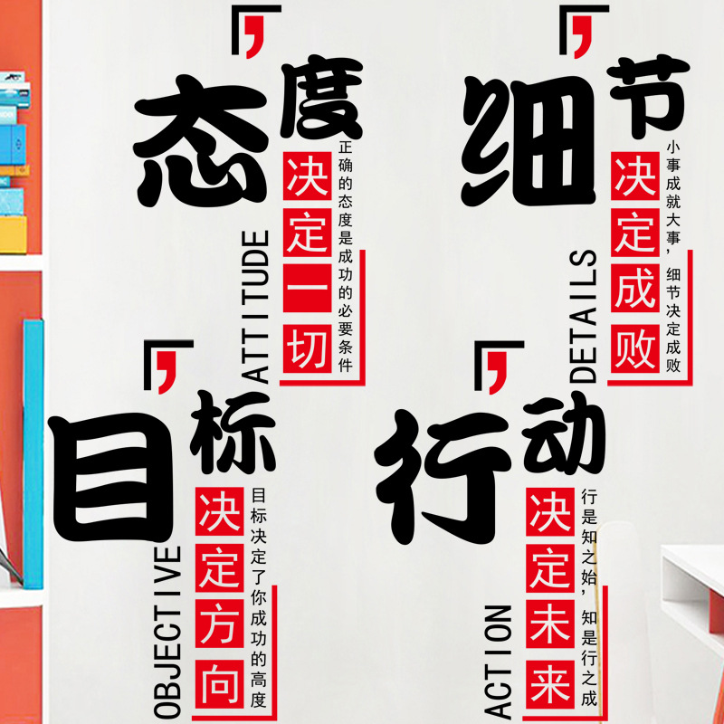 Company Corporate Wall Layout Stickers Inspirational Text Stickers to Inspire Employees School Dormitory Bedroom Wall Stickers Self-Adhesive