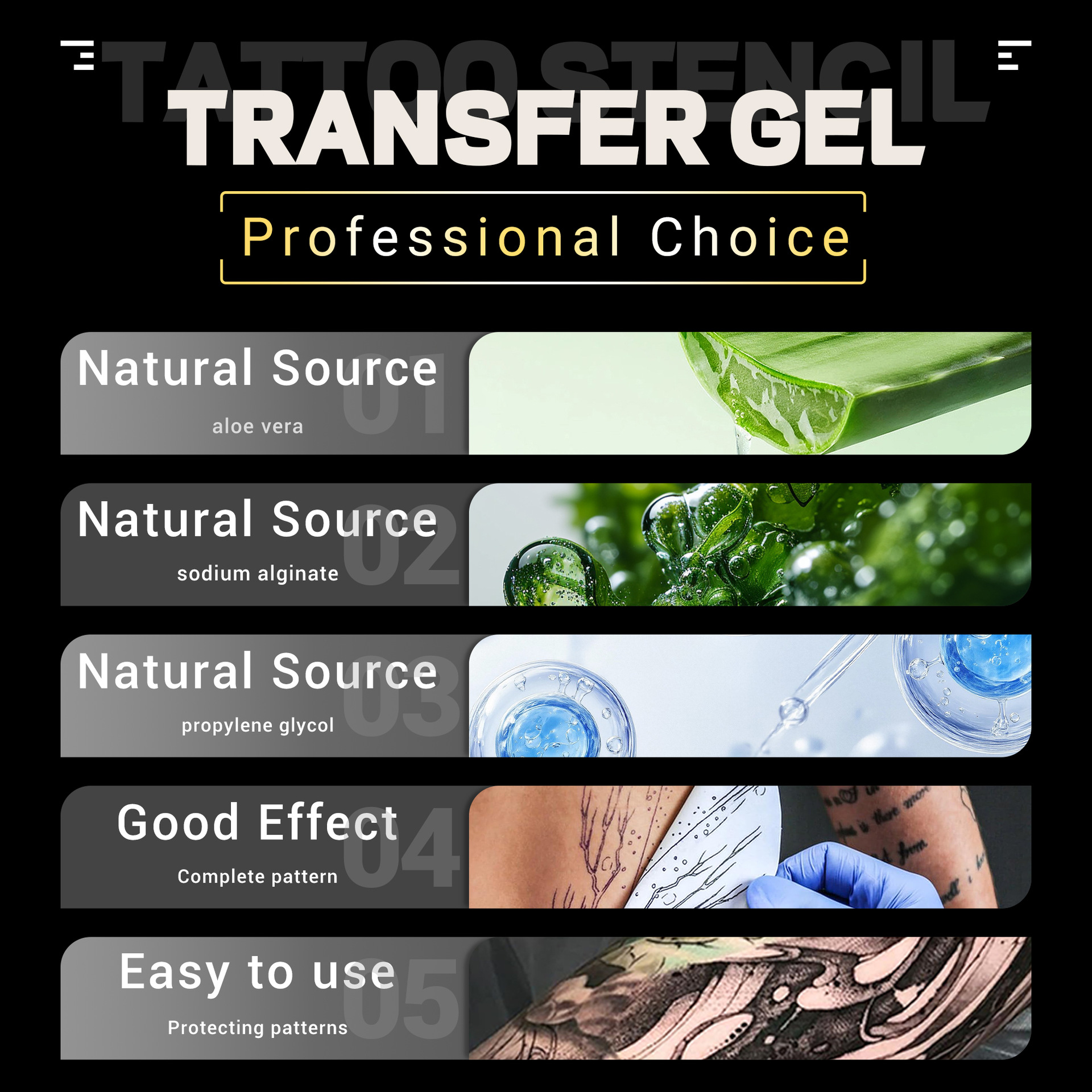 El gel de transferencia de tatuajes tuffking transfronterizo 150 ml de transferencia se puede personalizar claramente con el uso de papel de transferencia.