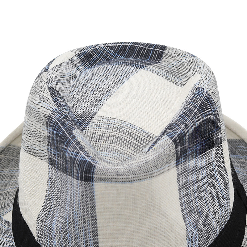 Unisex Basic Plaid Flat Eaves Top Hat display picture 4