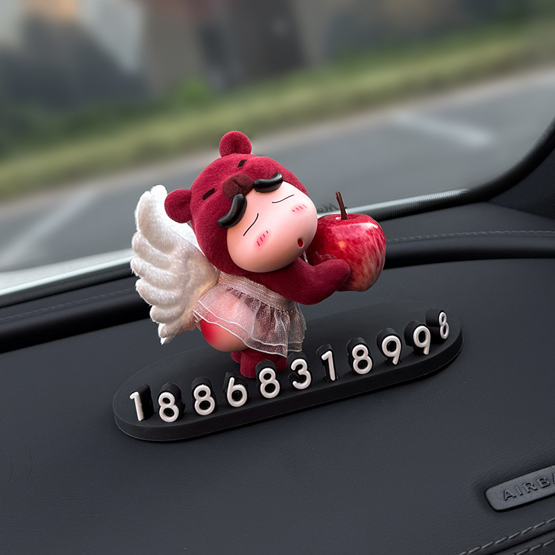 New Model Xiaoxin Temporary Parking Number Plate for Car, Interior Decoration Ornament, Phone Number for Moving the Car, High-End Style for Women