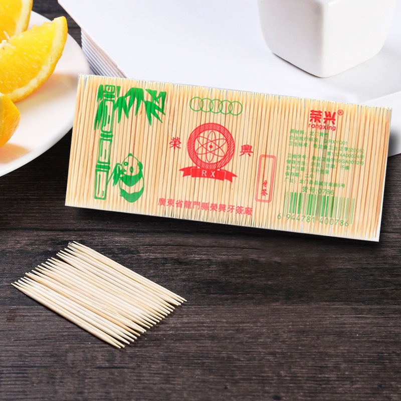 Natural moso bamboo double-ended thin toothpicks, fruit picks, hotel household disposable toothpicks