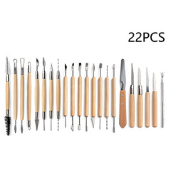 Cross-border pottery tools 42-piece set, dotting pen curtain seven books, needle apron, scraping sheet, stone plastic clay carving knife