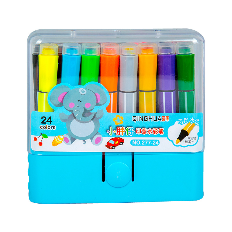 Pluma de acuarela lavable para niños sello de pincel de pintura multicolor pluma de acuarela cabeza suave material de dibujo de Arte de estudiante pluma de dibujo de graffiti
