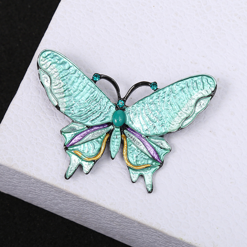 Butterfly Pattern Women's Gender Simple Style Pin Butterfly Alloy Enamel Women's Brooches