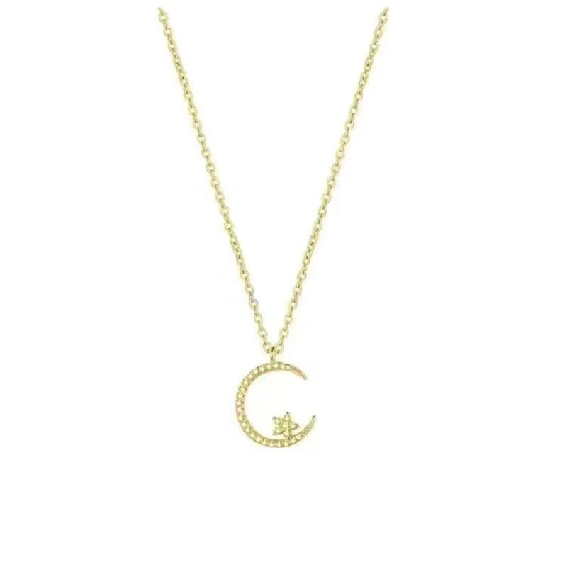 Exquisites Stern Und Mond Collier Mit Kristallen Für Damen Lang_voghion.com