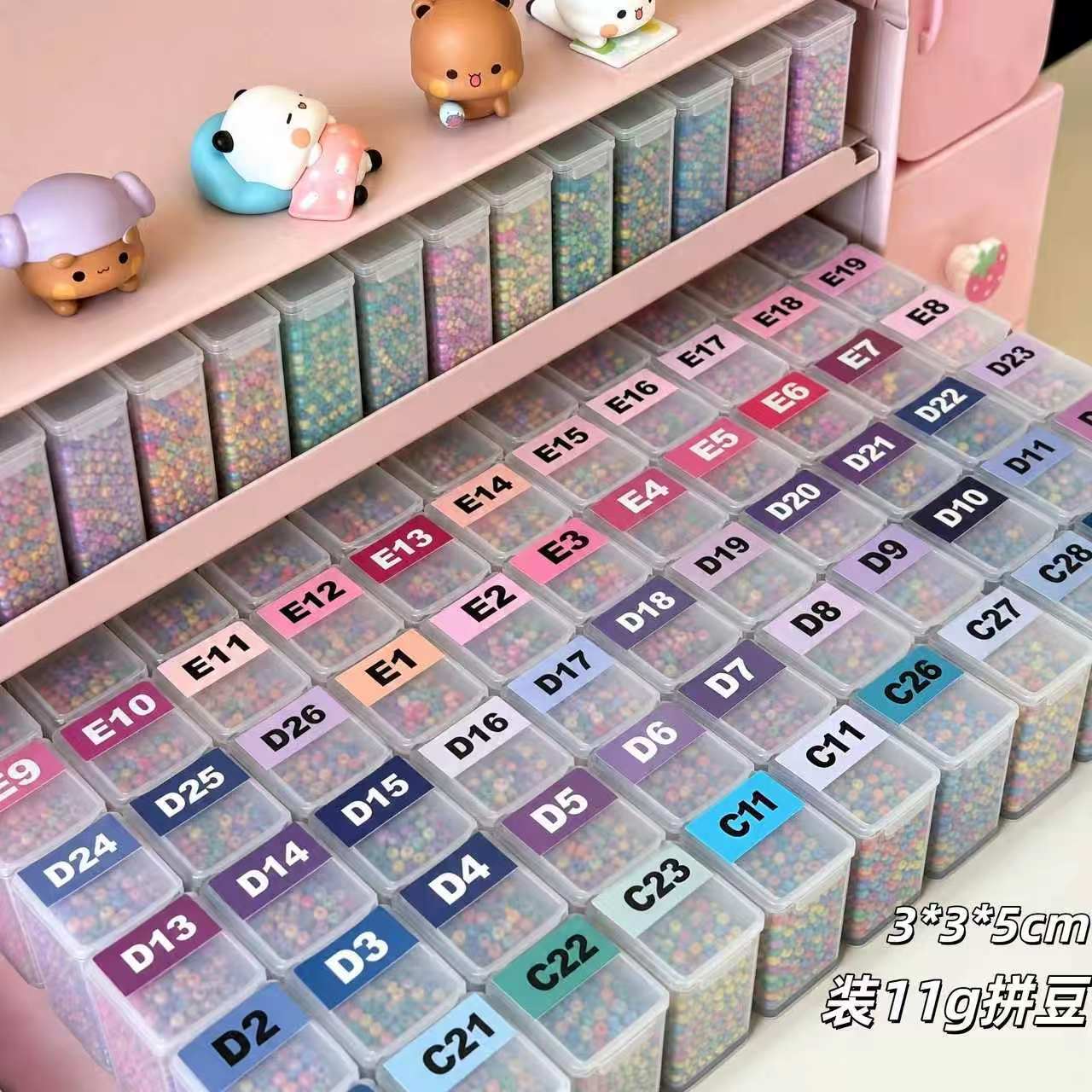 Mosaic tile storage box, frosted transparent plastic box, cute bead organizer, PP accessory storage box, rice bead box, mosaic tile storage box