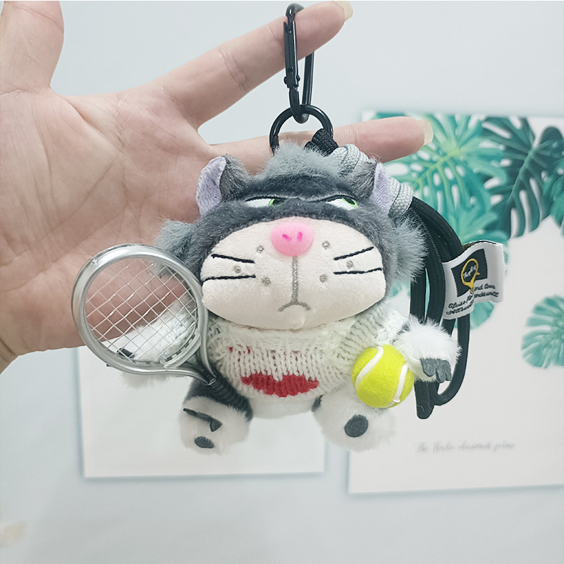 新しいアスリートルシファードールペンダントバドミントン猫ガールバッグペンダント人形ぬいぐるみ卸売|undefined
