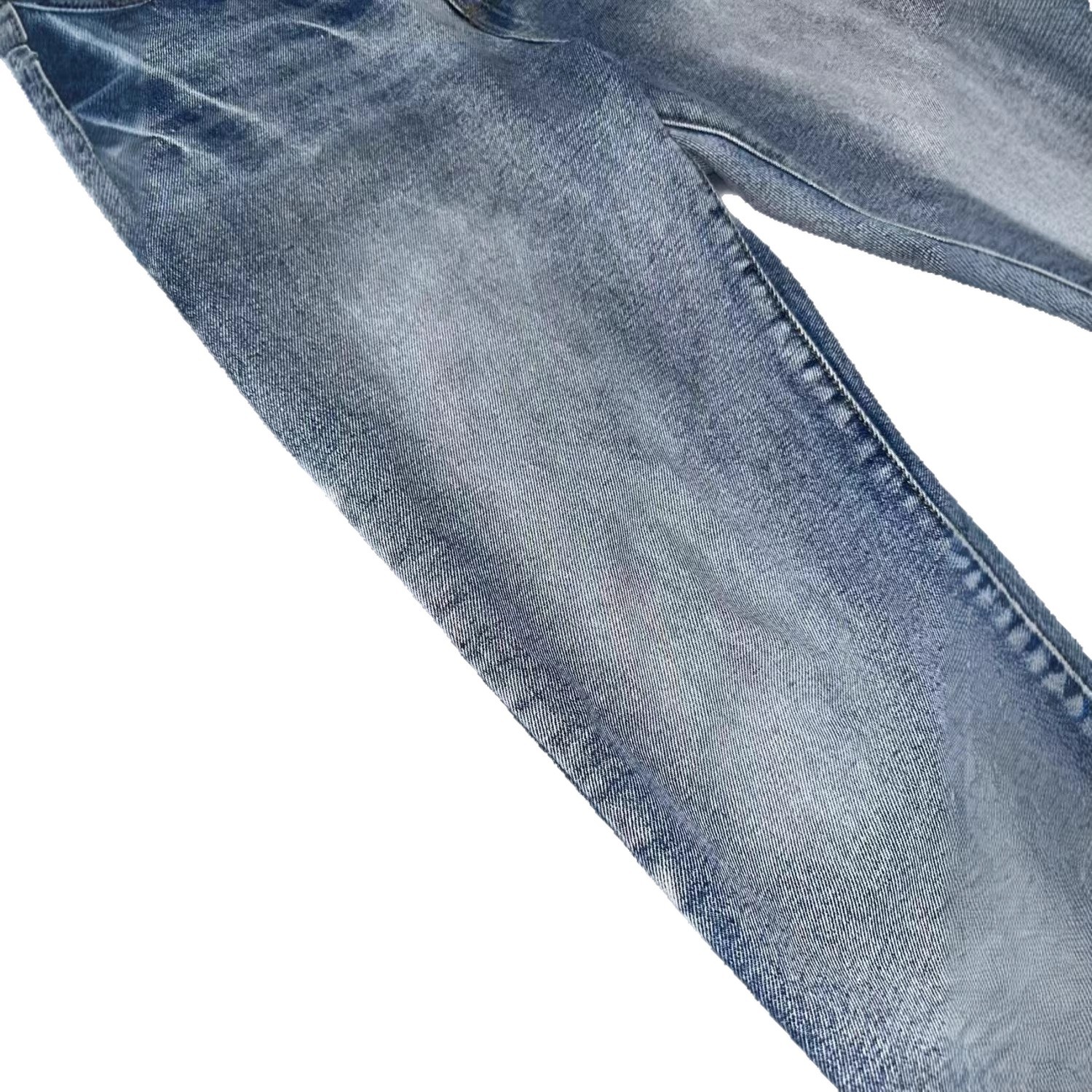 Men's Clothing Ice Blue Washed Flared Jeans Men's Paris Style Lost Videotape Damaged Clean Fit Style For Formal & Casual_mkmklike.com