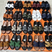 头层牛皮欧洲2025拖鞋男夏外夏季潮流真皮一字男潮牌轻便爆款