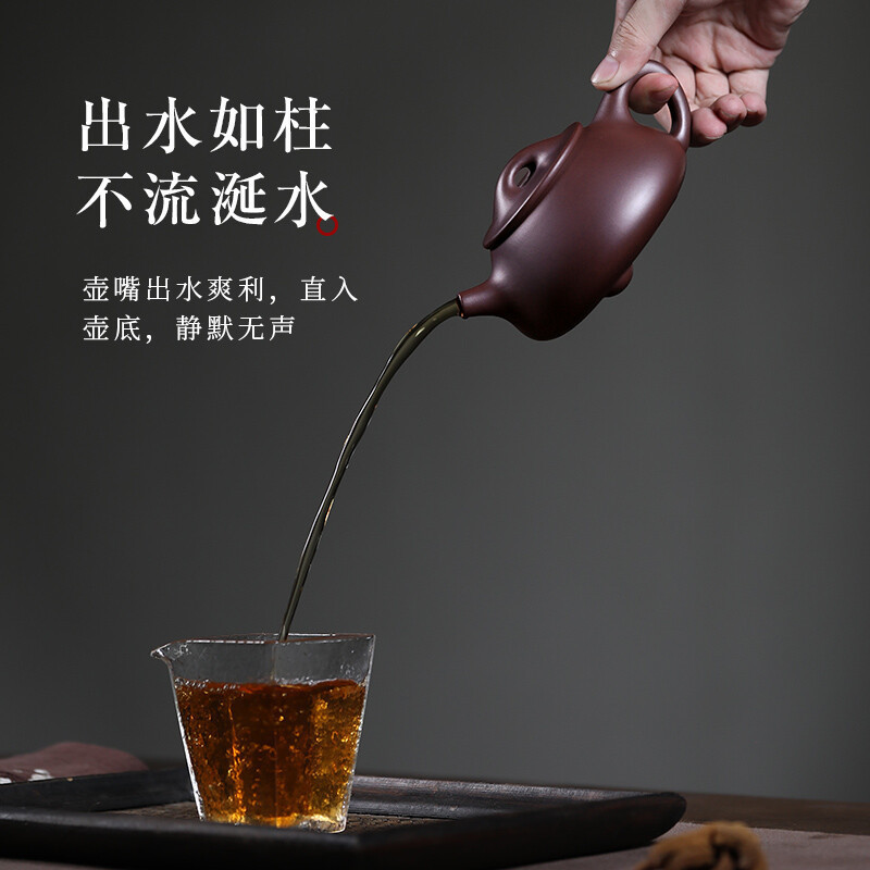 Yixing verdadera olla de arena púrpura pura hecha a mano conjunto de tetera de té casera