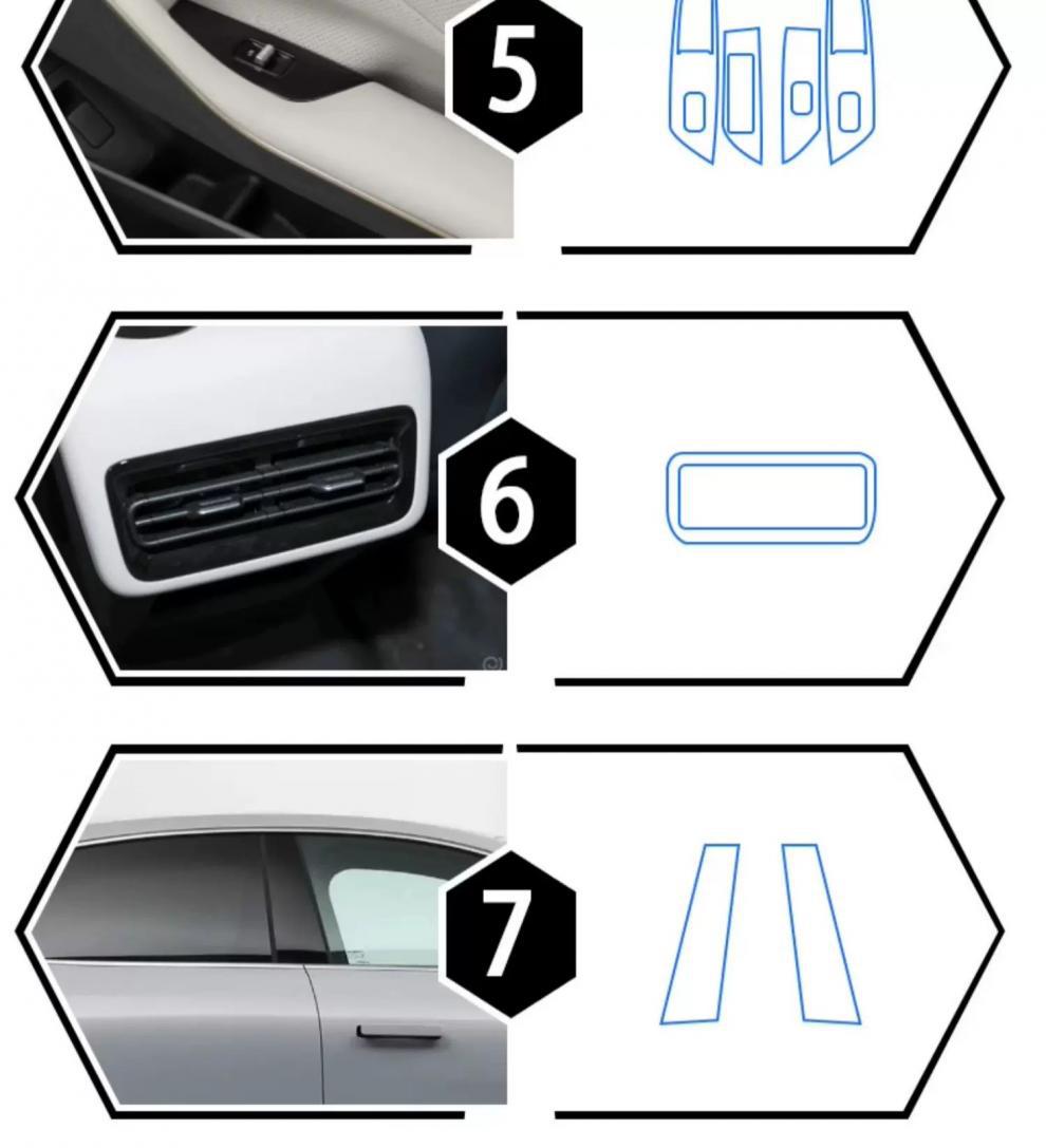 Suitable for Geely Galaxy E8 interior protection film, navigation car interior decoration, center console instrument panel gear shift film, high-definition film